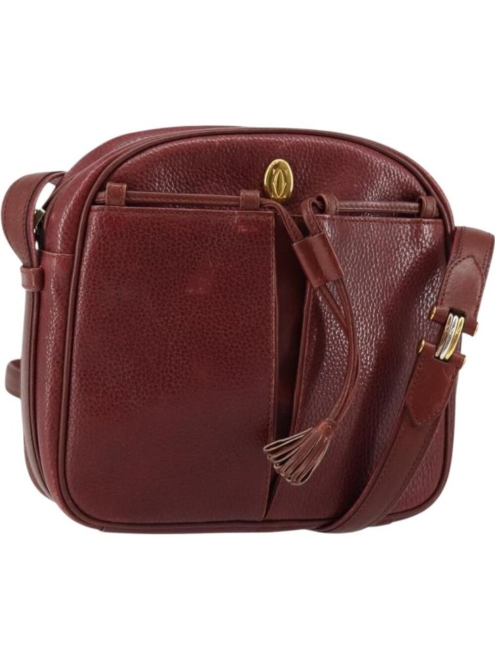 CARTIER Must Line Shoulder Bag Leather Bordeaux Gold